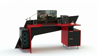 Геймерский стол Мустанг-3 BMS красного цвета