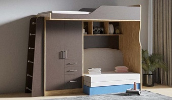 Кровать-чердак с диваном Мини 5.1 с рабочей зоной