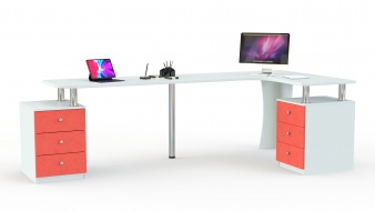 Широкий Угловой письменный стол для двоих Колор 58 BMS