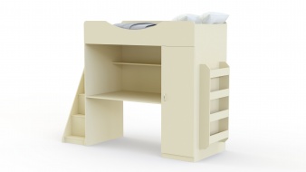 Детская кровать-чердак Миф 9.4 с полками BMS со шкафом