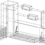 Чертеж Шкаф-кровать трансформер Джули 32 BMS