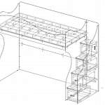 Чертеж Детская кровать с диваном Дон Кихот 15 BMS
