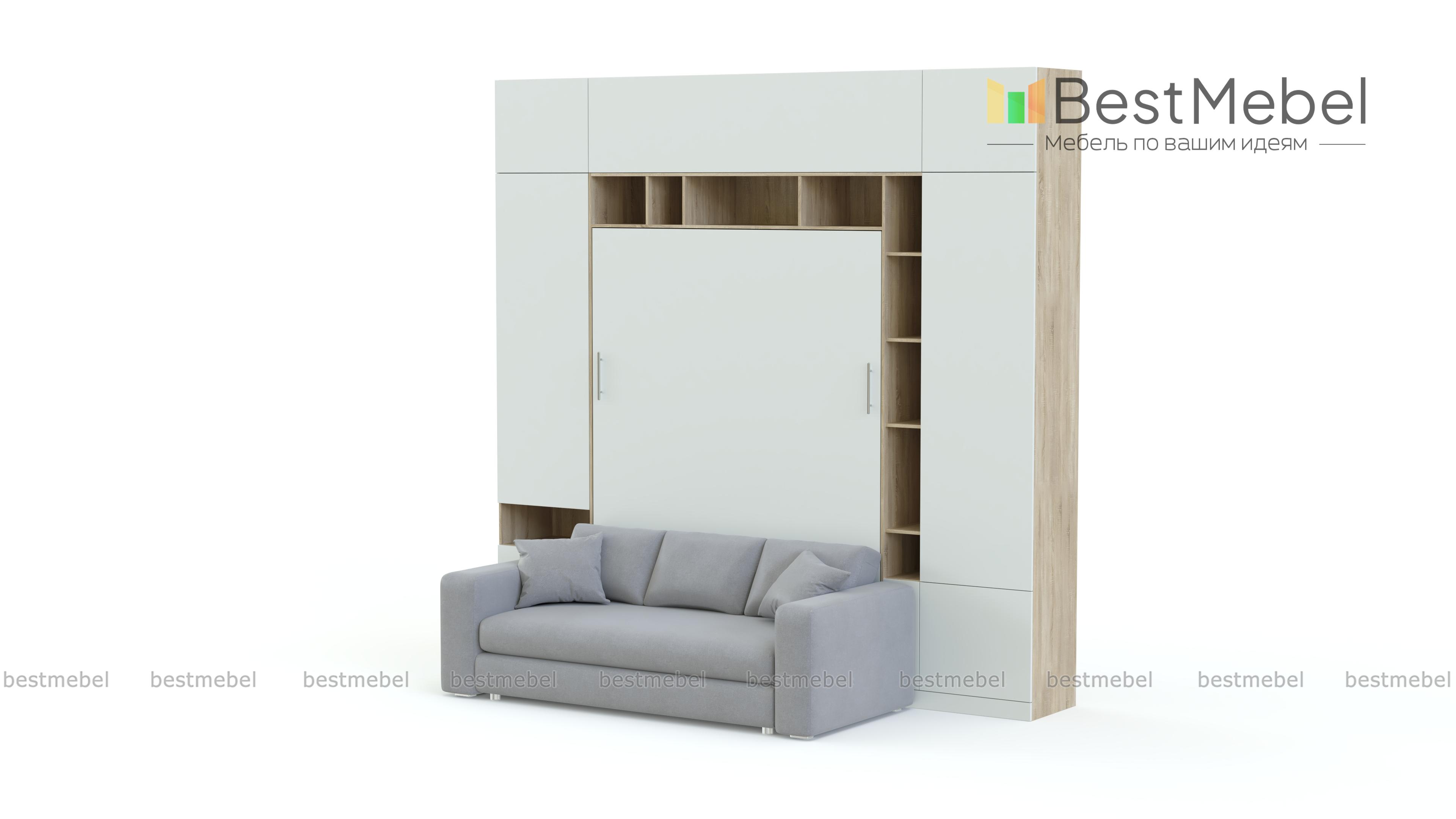 Шкаф-кровать с диваном Тида 06 BMS - Фото
