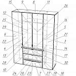Чертеж Распашной шкаф Леонардо BMS