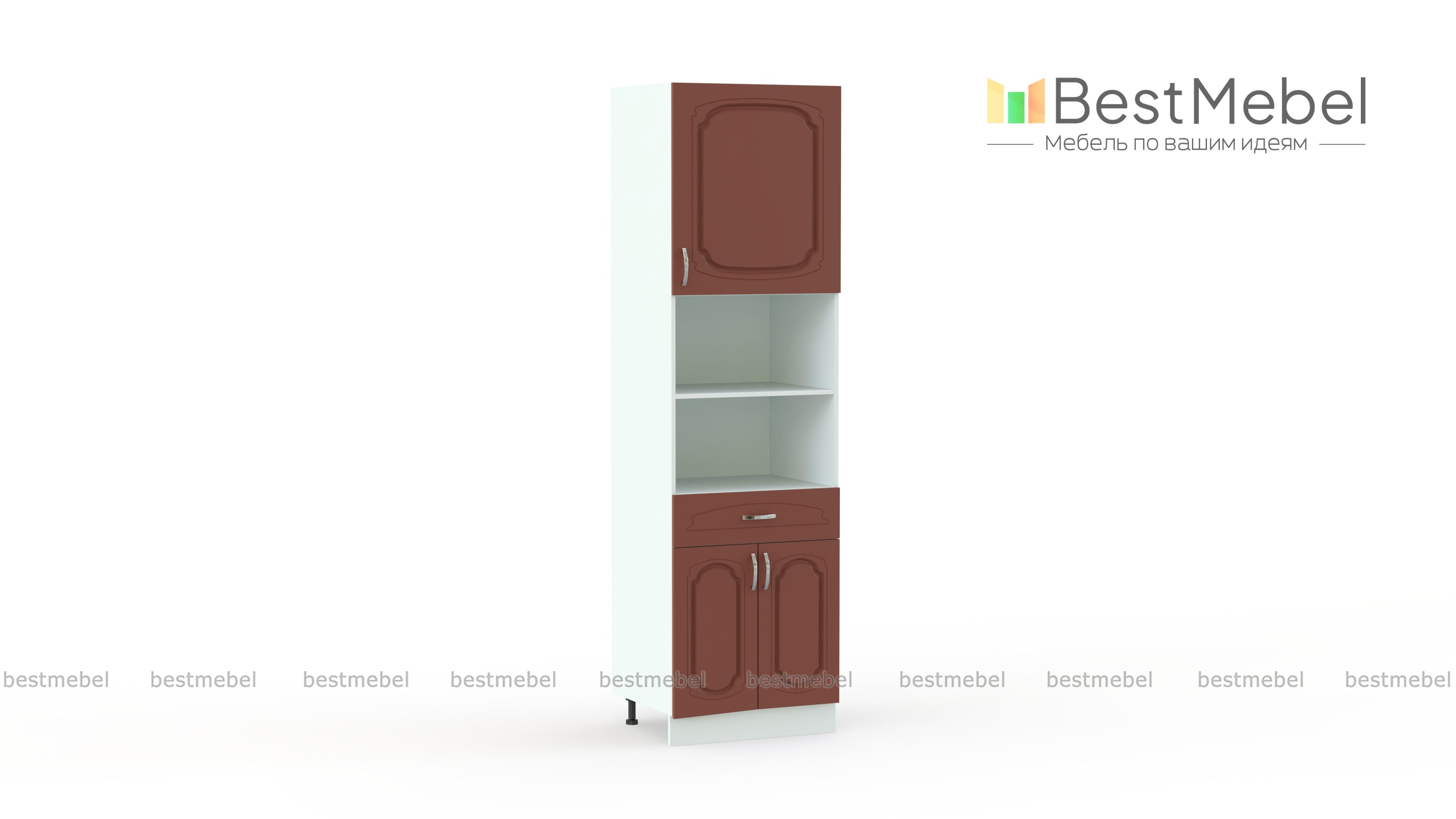 Шкаф пенал с дверцами и 1-м ящиком Настя 2 BMS - Фото