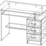 Чертеж Письменный стол КЛСПК2 BMS