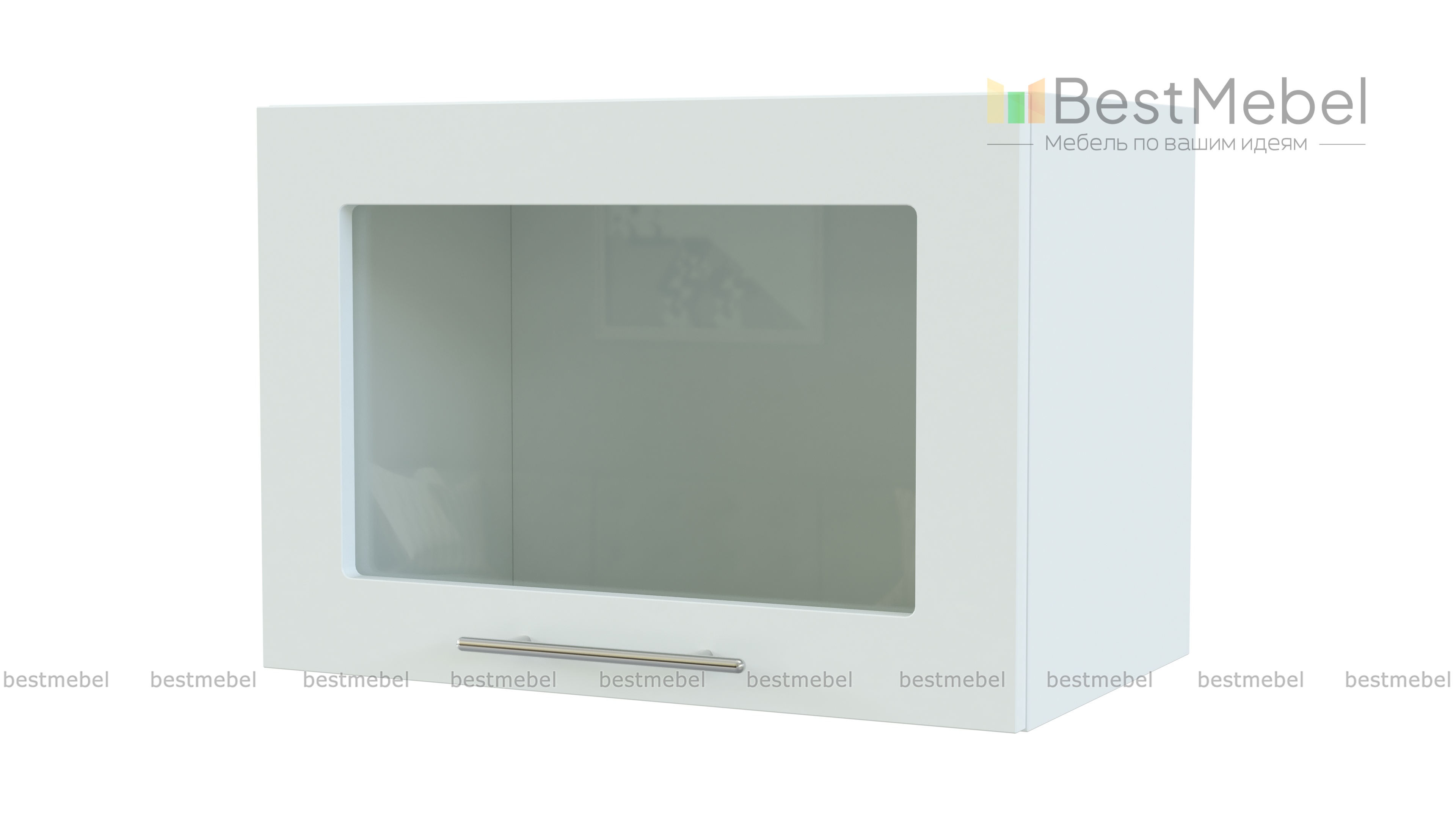 Шкаф верхний горизонтальный со стеклом 500 Капля BMS