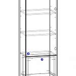 Чертеж Шкаф пенал с 1-ой дверцей и 2-мя ящиками Прованс BMS
