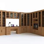 Угловой книжный шкаф со столом Классика-9 BMS - Фото 1