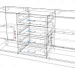 Чертеж Тумба со стеклом Легенда МДФ BMS