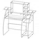 Чертеж Компьютерный стол Myau СКМ-5 BMS