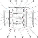 Схема сборки Комод со стеклянными дверцами Метро-2 BMS
