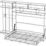 Чертеж Шкаф-кровать трансформер Компактная BMS