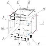 Схема сборки Шкаф-стол с дверцами Классика BMS