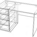 Чертеж Письменный стол МБ 12.1 BMS