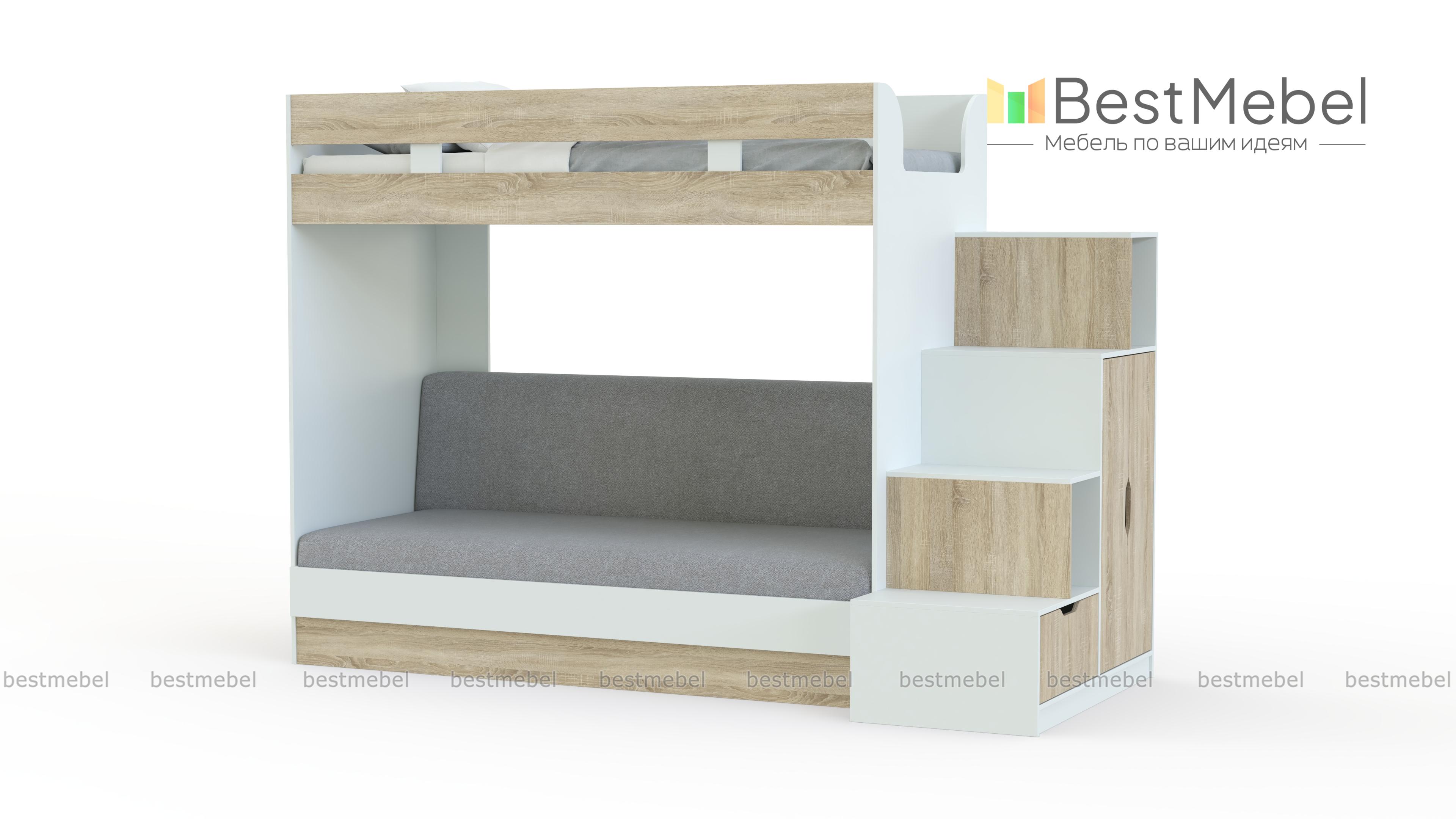 Кровать чердак Карамель 75-01 BMS - Фото