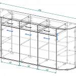 Чертеж Комод радиусный Флер 1 BMS