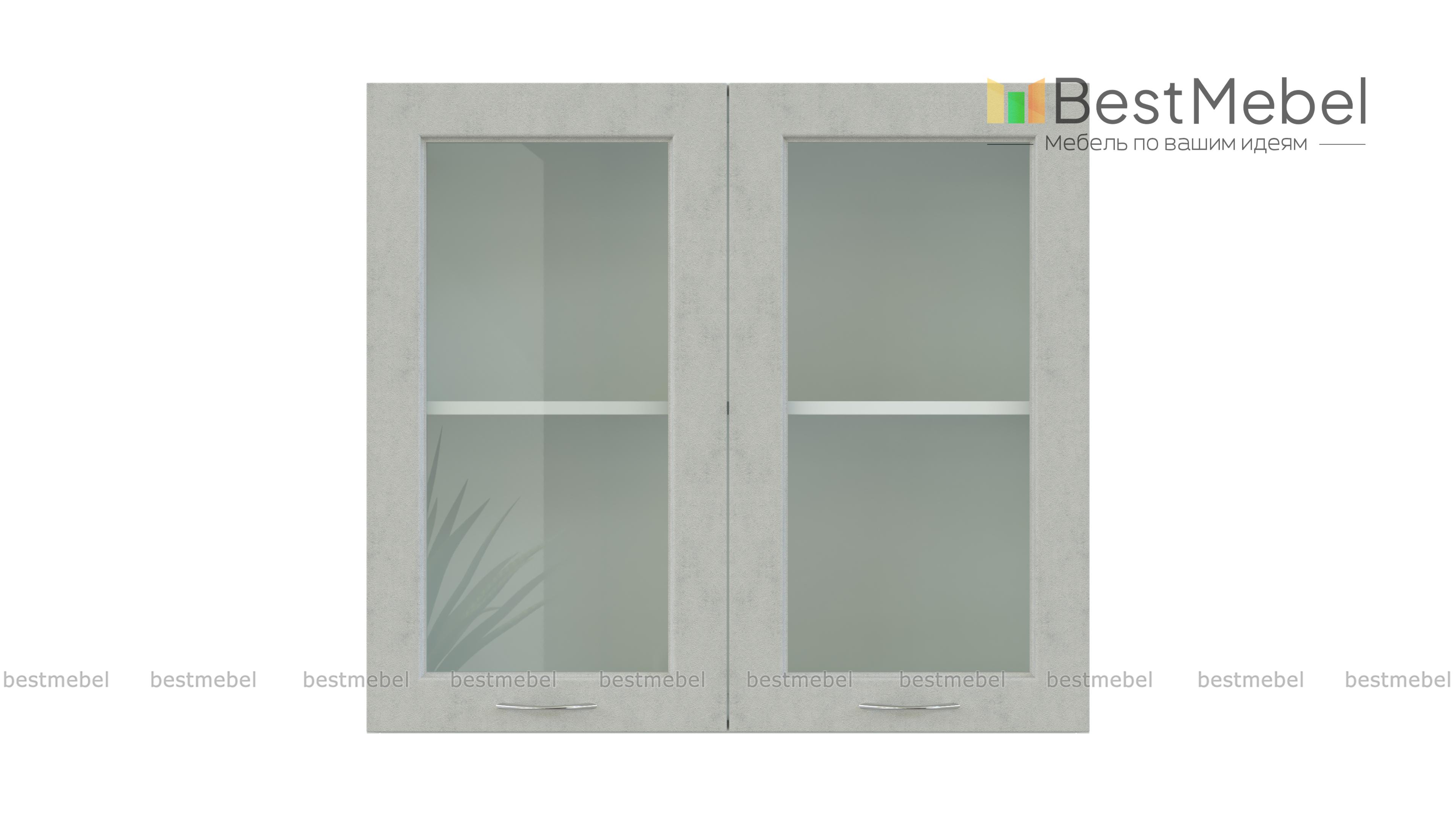 Шкаф верхний высокий Гарда стекло BMS - Фото