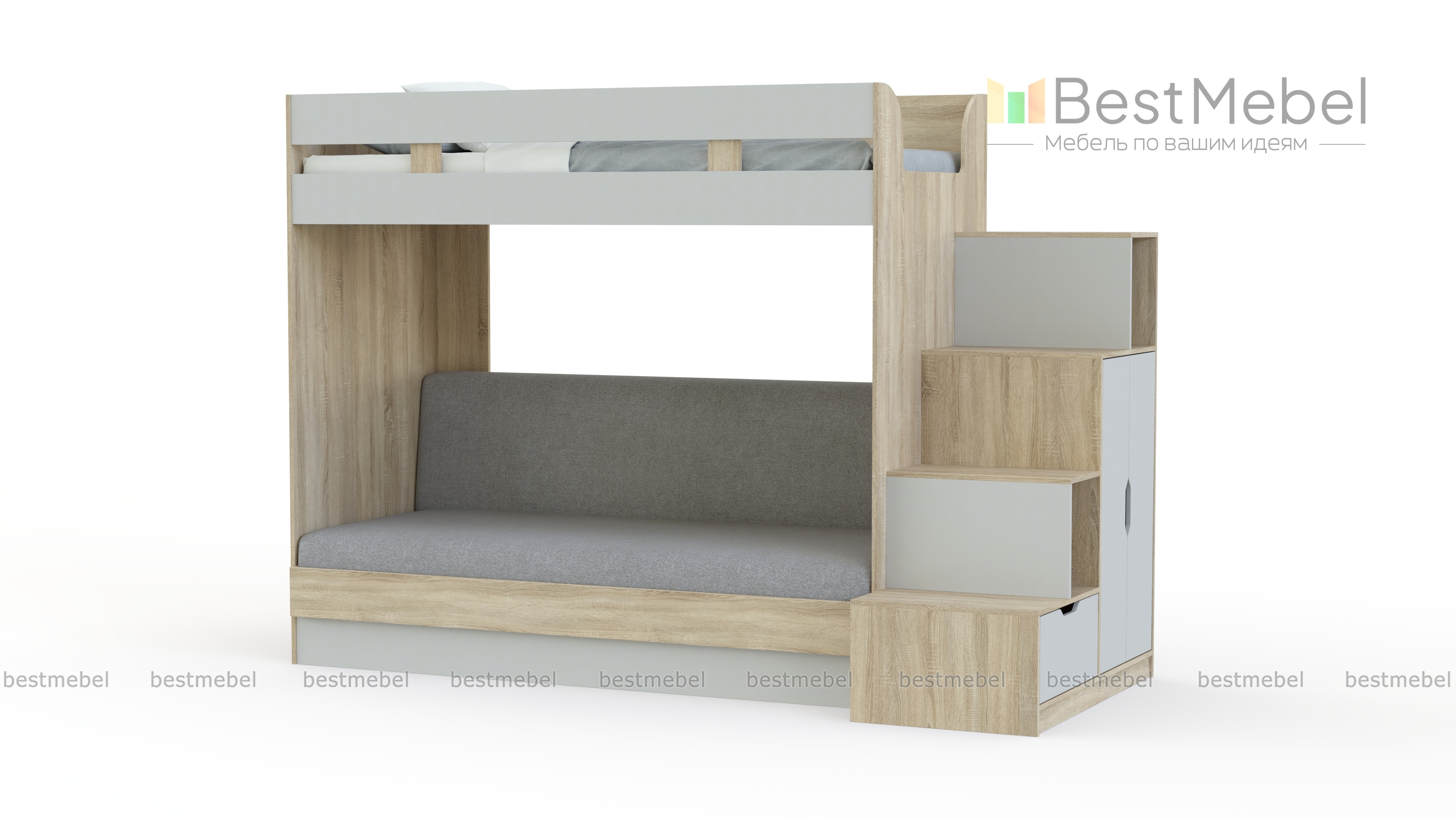 Кровать чердак Карамель 75-01 BMS