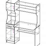 Чертеж Письменный стол МД 1.02 BMS
