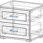 Чертеж Прикроватная тумба Помпеи 2 BMS