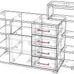 Чертеж Комод Молодежный Бруно BMS