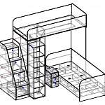 Чертеж Детская двухъярусная кровать Никс BMS