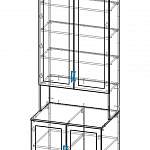 Чертеж Книжный шкаф со стеклом мод.110 BMS