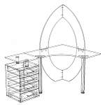 Чертеж Стол угловой компьютерный КСТ-101 BMS