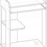 Чертеж Компьютерный стол Паоло BMS