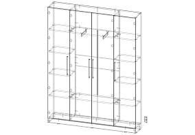 ЭСКИЗ №00000142773 Распашной шкаф Вилета 4  (1600х2100х300)