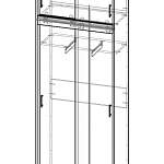 Чертеж Шкаф-купе Миллениум 2А BMS