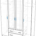 Чертеж Распашной шкаф Милена 1 BMS