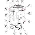 Схема сборки Стол кухонный рабочий с выдвижным ящиком Соло BMS