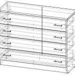 Чертеж Комод  Денди 4Ш BMS