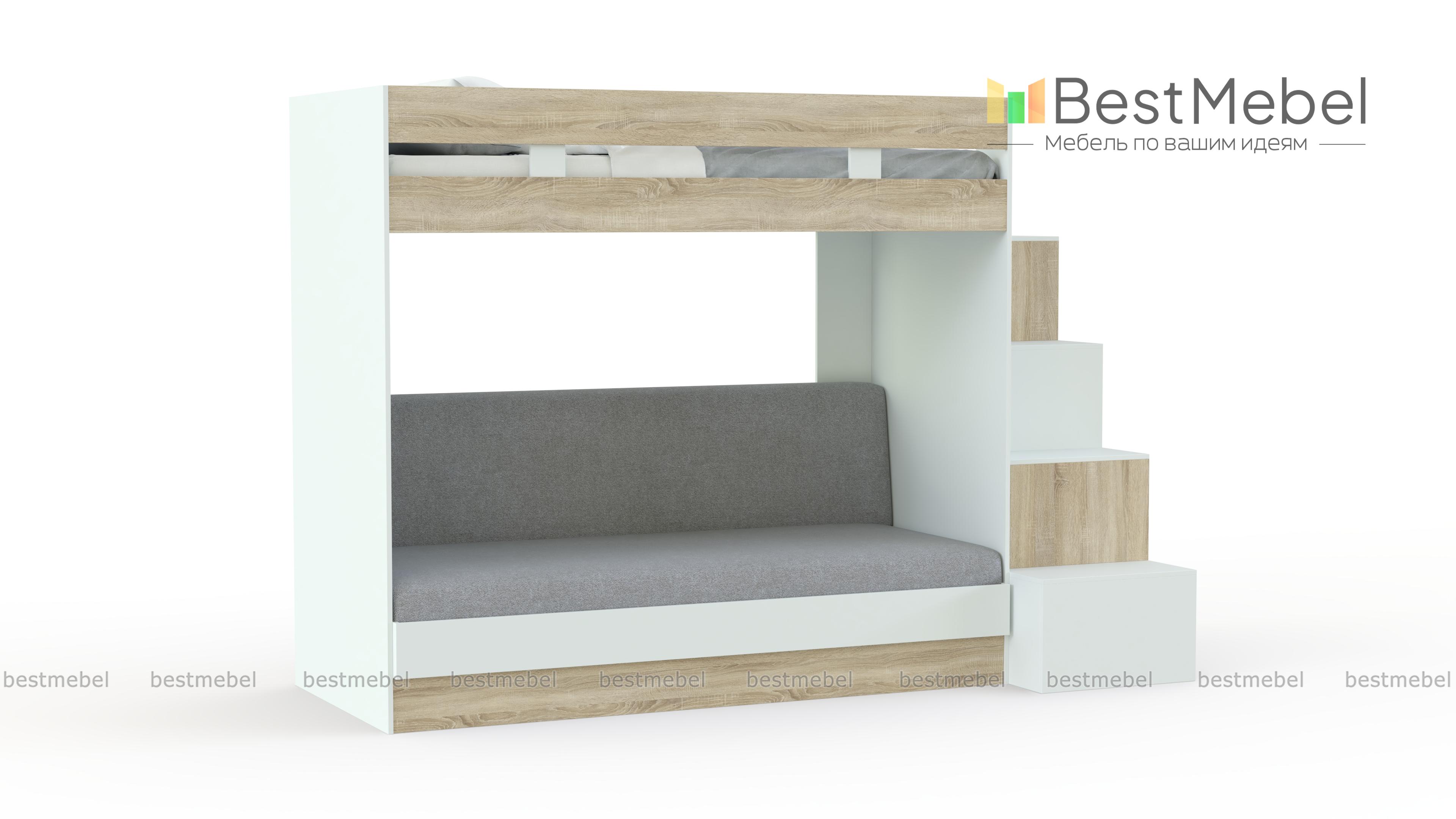 Кровать чердак Карамель 75-01 BMS - Фото