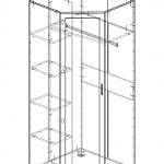 Чертеж Шкаф угловой Глория МД-06 BMS