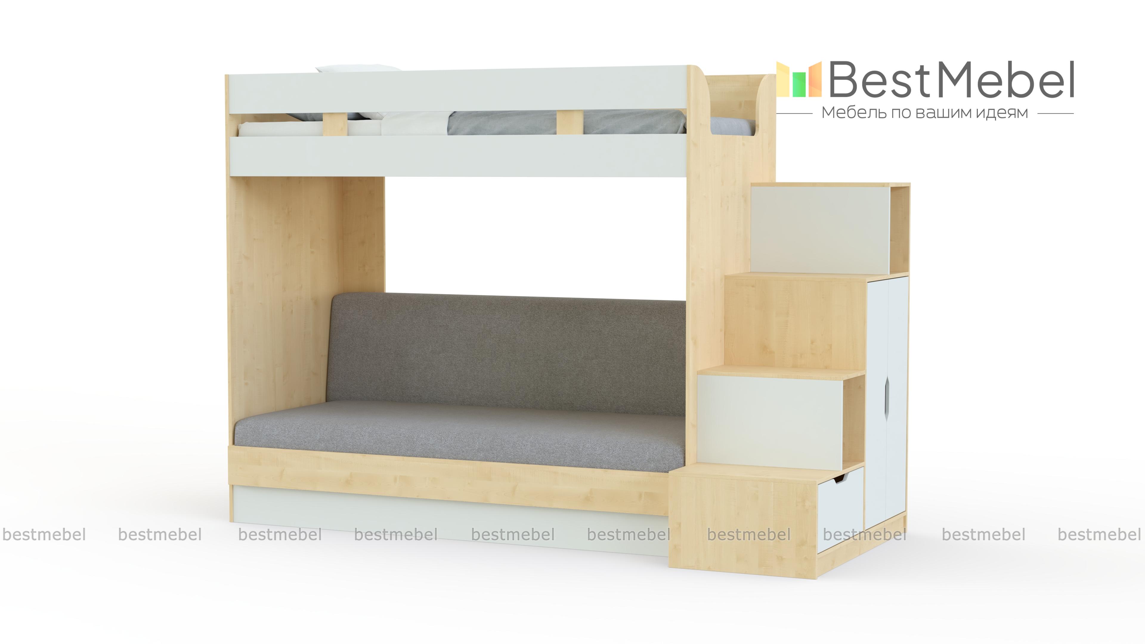 Кровать чердак Карамель 75-01 BMS - Фото