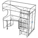 Чертеж Детская кровать со столом Глория BMS