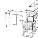 Чертеж Стол компьютерный угловой Выборг BMS