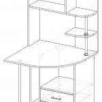 Чертеж Стол угловой компьютерный Ланс НМ BMS