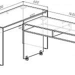 Чертеж Письменный стол Дулитл 1 BMS