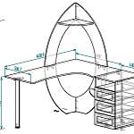 Чертеж Угловой стол Мадлен №42 BMS
