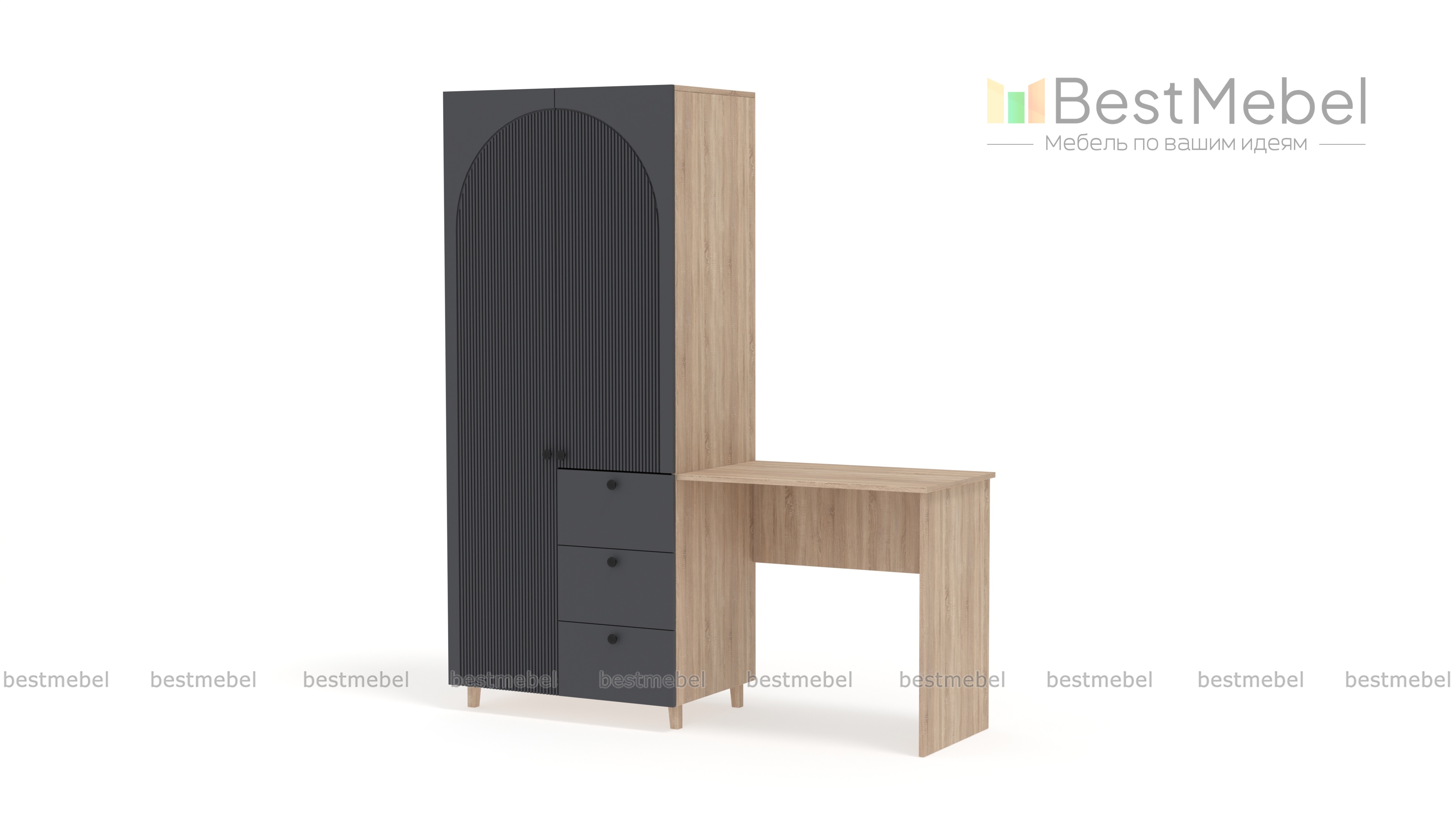 Шкаф со столом Вивьен 4 BMS