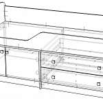 Чертеж Детская двухъярусная кровать Приют Мини BMS