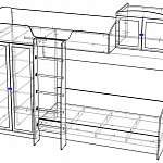 Чертеж Детская двухъярусная кровать Дейли BMS