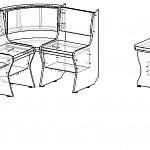Чертеж Кухонный уголок Аленка-5 малый BMS