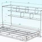 Чертеж Шкаф-кровать трансформер Рим BMS