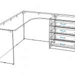 Чертеж Стол офисный угловой Лори BMS