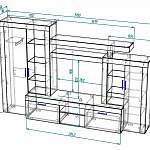 Чертеж Стенка для гостиной Тоскана МДФ глянец BMS